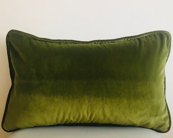 Olive green pillow | Etsy Olive Green Velvet Pillow With Tassels
