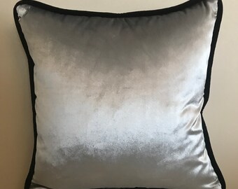 Gray Pillow Cover With Piping Velvet Pillow Throw Pillow Cover Custom Made Pillow Velvet Pillow Case 18X18 Velvet Cushion CoverThrow Pillow