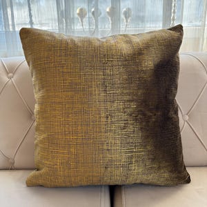 Gold Velvet Pillow Cover, Custom Made Cushion Case, Euro Sham Cover, Throw Accent Pillow, Couch Decorative Pillow, All Size Chair Pillows