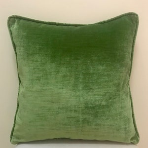 Green Pillow Cover With Piping, Velvet Pillow All Size Pillows Custom Made Pillow Velvet Pillow Cover Velvet Cushion Cover Decorative Pillow
