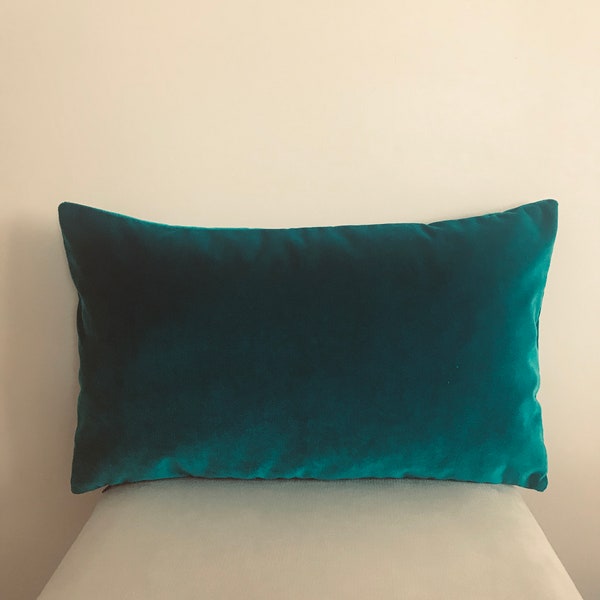 Teal Green Pillow Cover Velvet Pillow All Size Pillows Custom Made Pillow Velvet Pillow Cover 18X18 Velvet Cushion Cover, Decorative Pillows