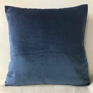 Smokey Blue Pillow Cover Velvet Pillow All Size Pillows Custom Made Pillow Velvet Pillow Cover 18X18 Velvet Cushion Cover Decorative Pillows