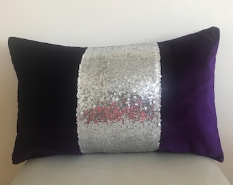 Funda de almohada morada, almohada de terciopelo morada, almohada de todos los tamaños, cojín decorativo, funda de almohada de terciopelo, funda de cojín de terciopelo de 18x18, almohada decorativa