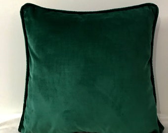Dark Green Pillow Cover Cotton Velvet Pillow All Size Pillows Custom Made Pillow Velvet Pillow Cover Velvet Cushion Cover Decorative Pillows