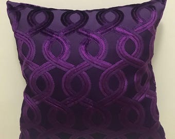 Funda de almohada morada, almohada de terciopelo, almohadas de todos los tamaños, almohada personalizada, funda de almohada de terciopelo, funda de cojín de terciopelo de 18 x 18, almohadas decorativas