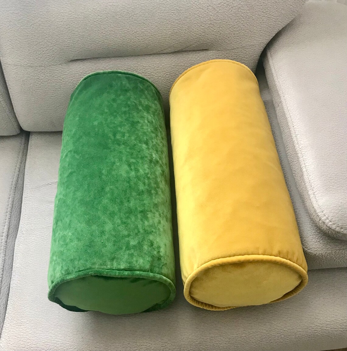 Green Velvet Bolster Pillow Cover Decorative Bolster Pillow Etsy