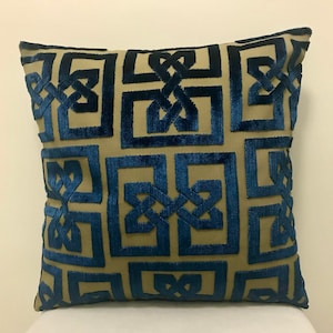 Navy and Beige Pillow CoverVelvey Pillow All Size PillowsCustom Made Pillow Velvet Pillow Cover 18X18 Velvet Cushion Cover Decorative Pillow
