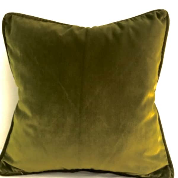 Olive Green Velvet Pillow Cover, Velvet Pillow, Green Pillow, Custom Made Pillow, Cushion Case, 18X18 20X20 22X22 24X24 Green Velvet Pillows