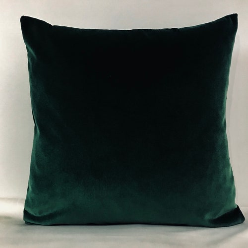 Dark Green Pillow Cover Cotton Velvet Pillow All Size Pillows | Etsy