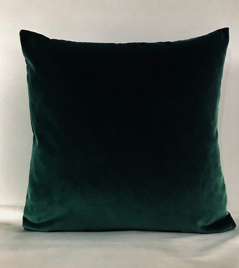 Dark Green Pillow Cover Cotton Velvet Pillow All Size Pillows Etsy