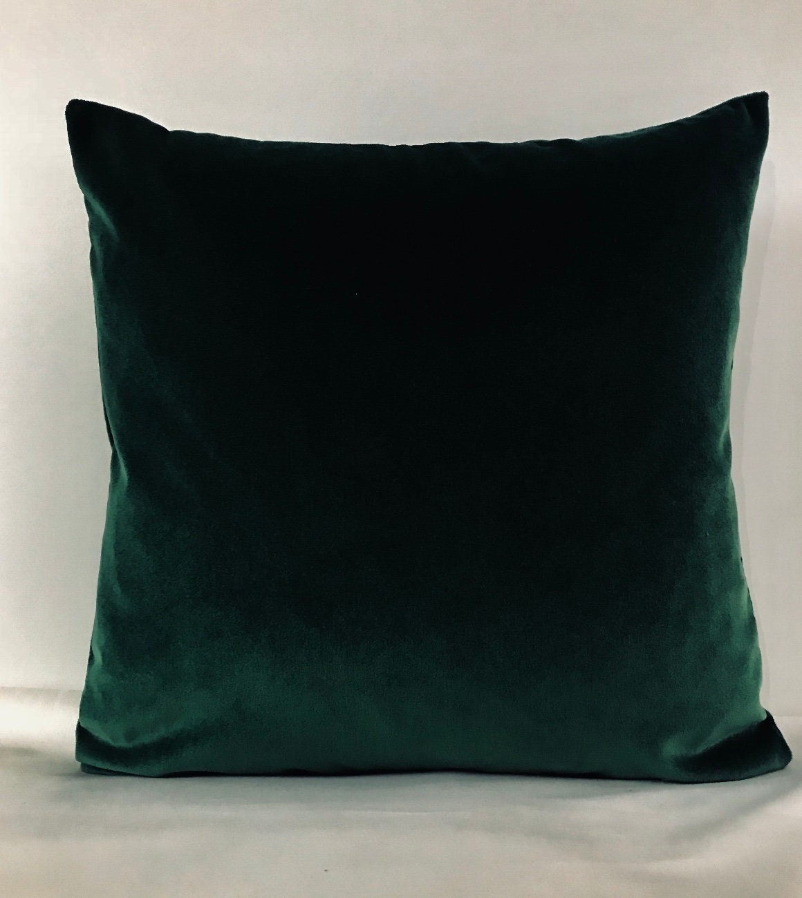 Dark Green Pillow Cover Cotton Velvet Pillow All Size Pillows Etsy