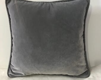 Gray Pillow Cover, Velvet Pillow, All Size Pillows, Custom Made Pillow, Velvet Pillow Cover, 18X18 Velvet Cushion Cover, Decorative Pillows