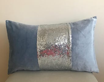 Luxury Blue Velvet Pillow, Velvet Pillow Cover,Custom Made Pillow, Blue Velvet Cushion Case, Decorative Pillow Euro Sham Pillow,18X18 inches