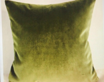 Funda de almohada de terciopelo verde oliva, funda de cojín verde, funda decorativa europea, cojín decorativo, cojín suave Chalr, decoración moderna a medida