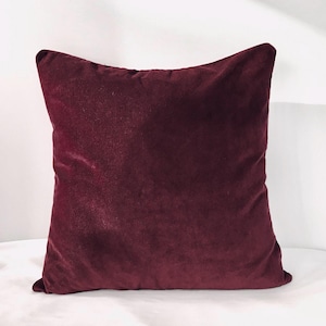Burgundy Pillow Cover, Velvet Pillow, Custom Made Pillow, Throw Velvet Pillow Case, Velvet Euro Sham Cover, Velvet Cushion Cover, All Sizes