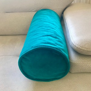 Blaugrün Samt Nackenkissen Kissenbezug Dekoratives Nackenkissen Luxus Bolster Samtbezug SofaBolster CoverSoft Samt Nackenkissen Rollkissen Kissenbezug