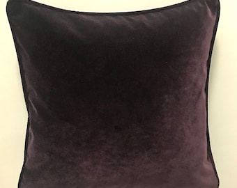 Dark Plum Velvet Pillow Cover, Velvet Pillow, Plum Pillow, Custom Made Pillow, Case, 18X18 20X20 22X22 24X24 26X26 Plum, Plum Velvet Pillow