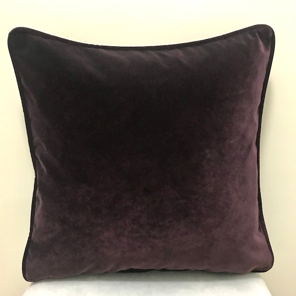 Dark Plum Velvet Pillow Cover, Velvet Pillow, Plum Pillow, Custom Made Pillow, Case, 18X18 20X20 22X22 24X24 26X26 Plum, Plum Velvet Pillow