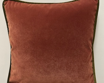 Orange Pillow Cover With Piping, Velvet Pillow, All Size Pillow Custom Made Pillow Velvet Pillow Cover Velvet Cushion Case Decorative Pillow