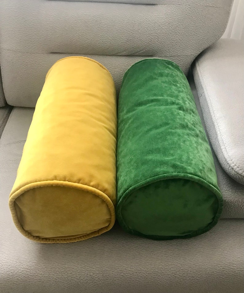 Mustard Velvet Bolster Pillow Cover Decorative Bolster Pillow Etsy