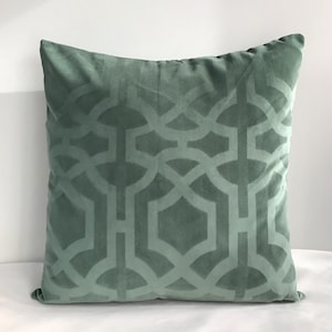 Green Pillow Cover, Green Velvet Cushion Case, Decorative Euro Sham, Throw Accent Pillow, Custom Made, Chalr Soft Cushion, Modern Decoration