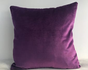 Funda de almohada morada, almohada de terciopelo morada, almohada de todos los tamaños, funda de almohada de terciopelo, funda de cojín de terciopelo de 18x18, 20x20 y 22x22, funda de almohada decorativa