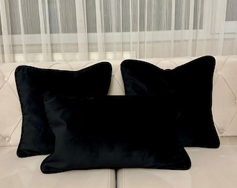 Black Pillow Cover, Velvet Pillow, All Size Pillows, Custom Made Pillow, Velvet Pillow Cover, 18X18 Velvet Cushion Cover, Decorative Pillows