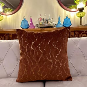 Bronze Pillow Cover, Velvet Pillow All Size Pillows, Custom Made Pillow, Velvet Pillow Cover, 18X18 Velvet Cushion Cover, Decorative Pillows