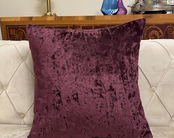 Plum Pillow Cover, Plum Velvet Pillow, All Size Pillow, Custom Made Pillow, Velvet Pillow Case, 18X18 20X20 22X22Velvet Cushion Cover,Pillow