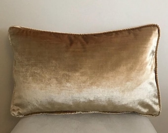 Funda de almohada de terciopelo dorado con ribete, almohada hecha a medida, almohada Eurosham, funda de cojín dorada, funda de almohada decorativa, almohada dorada, almohada decorativa