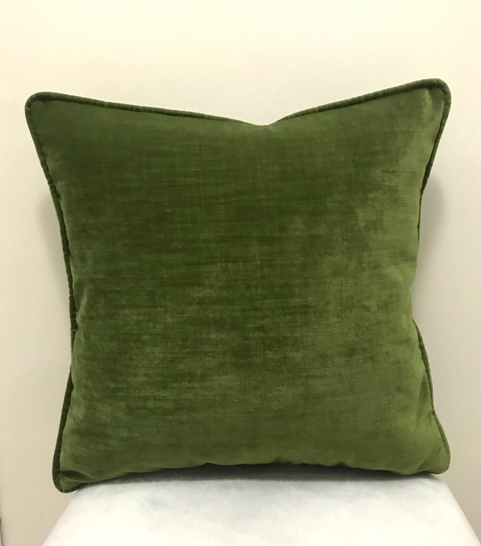 Olive Green Velvet Pillow Cover Velvet Pillow Green Pillows Etsy