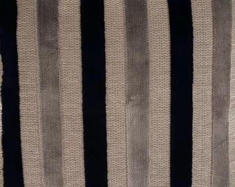 Black and Beige Velvet fabric, Black Velvet fabric, Upholstery fabric, Upholstery Velvet fabric,Yard fabric, Fabric by the yard,Black Fabric