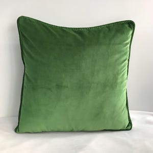 Green Velvet Pillow Cover With Piping Velvet Pillow All Size Pillows Custom Made Pillow Velvet Cushion Cover, Decorative Pillow Pillow Case