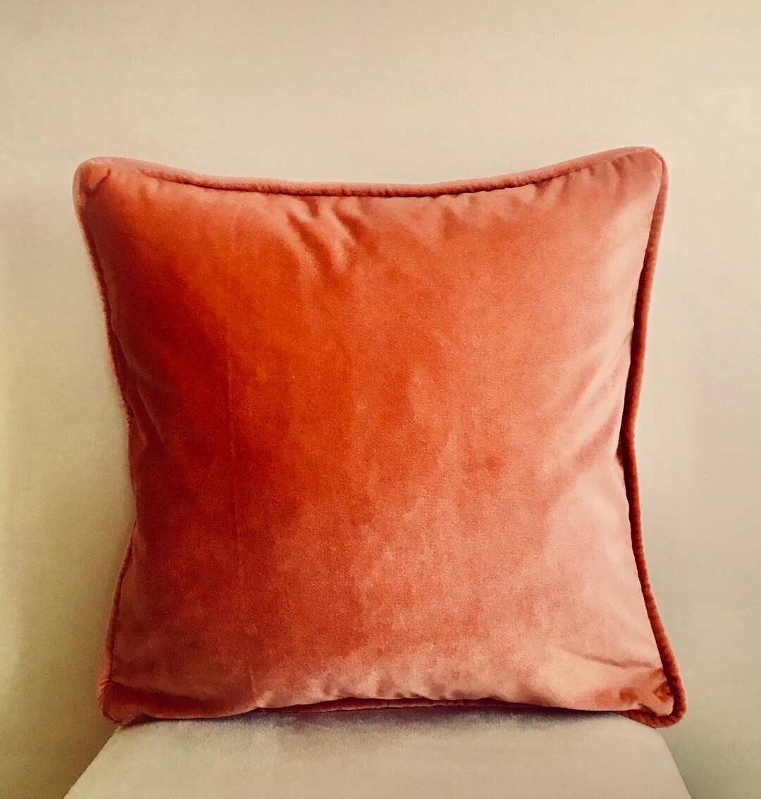 Peach Pillow Cover, Velvet Pillow, All Size Pillows, Custom Made Pillow