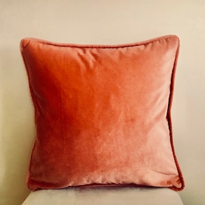 Peach Pillow Cover, Velvet Pillow, All Size Pillows, Custom Made Pillow, Velvet Pillow Cover, 18X18 Velvet Cushion Cover, Decorative Pillows