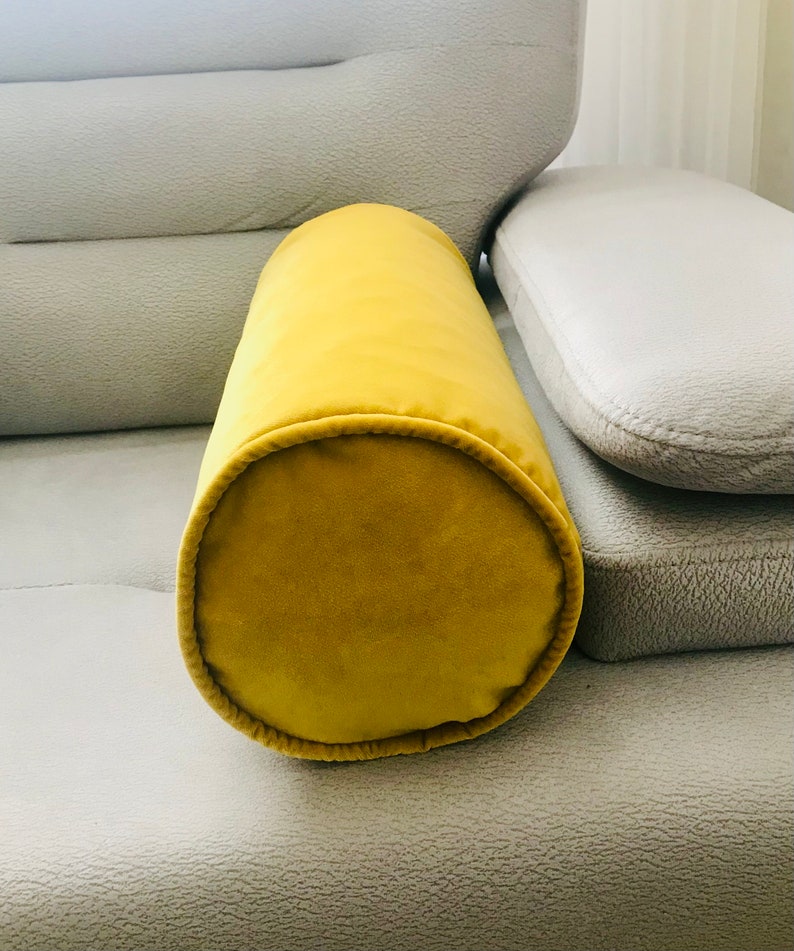 Mustard Velvet Bolster Pillow Cover Decorative Bolster Pillow Etsy