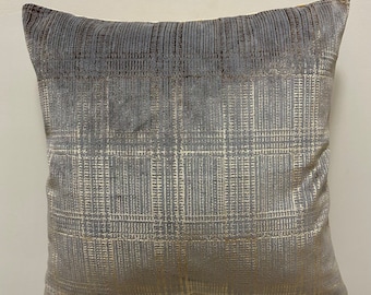 Gray and Gold Pillow Cover Velvet Pillow All Size Pillows Custom Made Pillow Velvet Pillow Cover 18X18 Velvet Cushion CoverDecorative Pillow