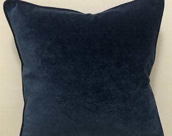Navy Pillow Cover, Velvet Pillow, All Size Pillows, Custom Made Pillow, Velvet Pillow Cover, 18X18 Velvet Cushion Cover, Decorative Pillows