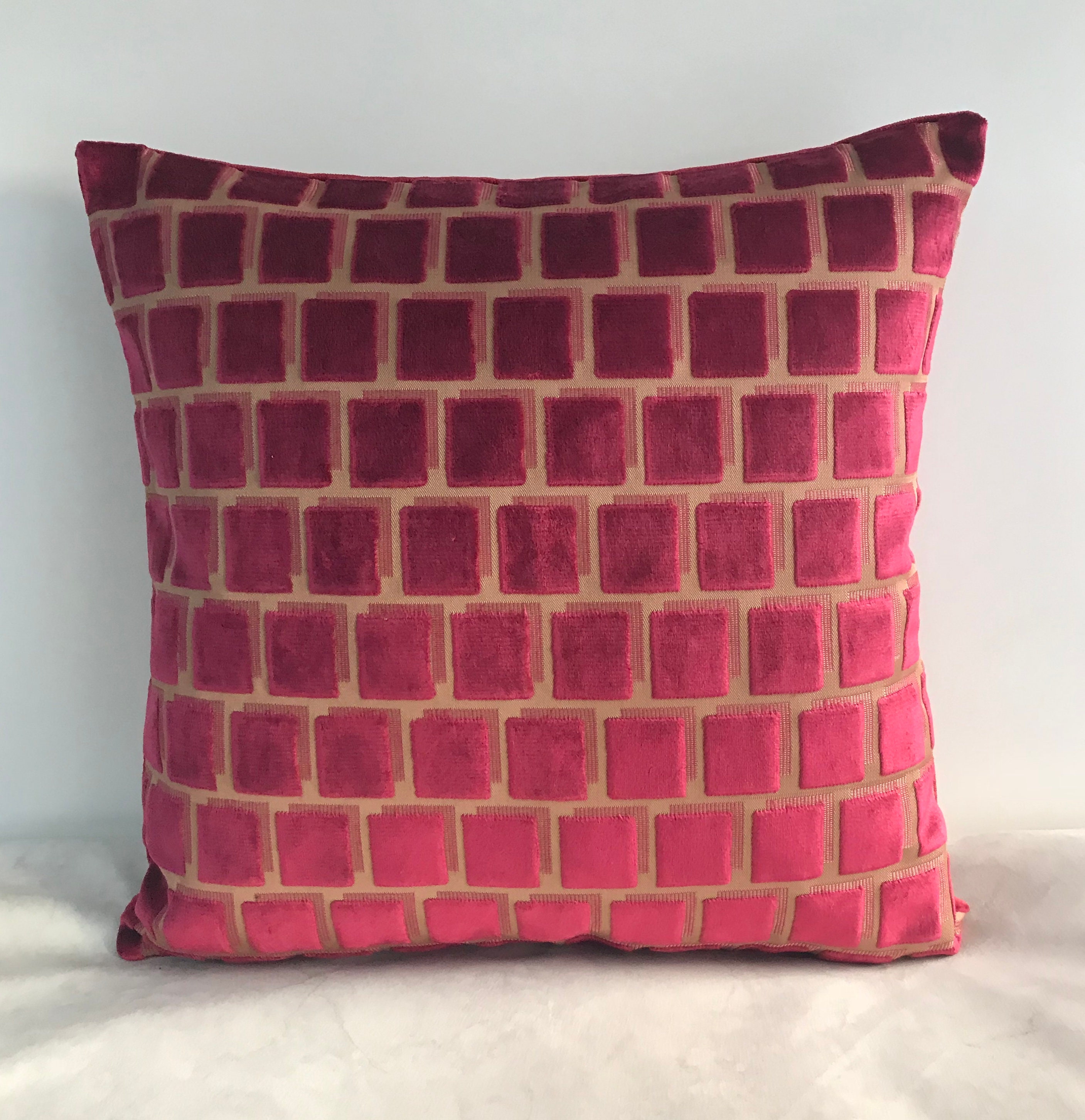 Fuchsia Pillow Cover Velvet Pillow All Size Pillows Custom Etsy