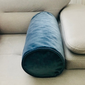Smokey Blue Velvet Bolster PillowCoverDecorative BolsterPillow Luxury BolsterVelvet CoverSofa BolsterCover SoftVelvet Neck PillowRoll Pillow