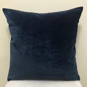 Navy Pillow Cover, Velvet Pillow, Throw Velvet Pillow, Custom Made Pillow, Velvet Pillow Cover, 18X18 Velvet Cushion Case, Decorative Pillow