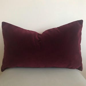 Burgundy Pillow Cover Velvet Pillow All Size Pillows Custom Made Pillow Velvet Pillow Cover 18X18 Velvet Cushion Cover, Decorative Pillows