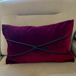 Burgundy Pillow Cover, Designer Throw Pillow, Custom Made Pillow, All Size 20X20, Decorative Velvet Pillow Case, Velvet Cushion Cover
