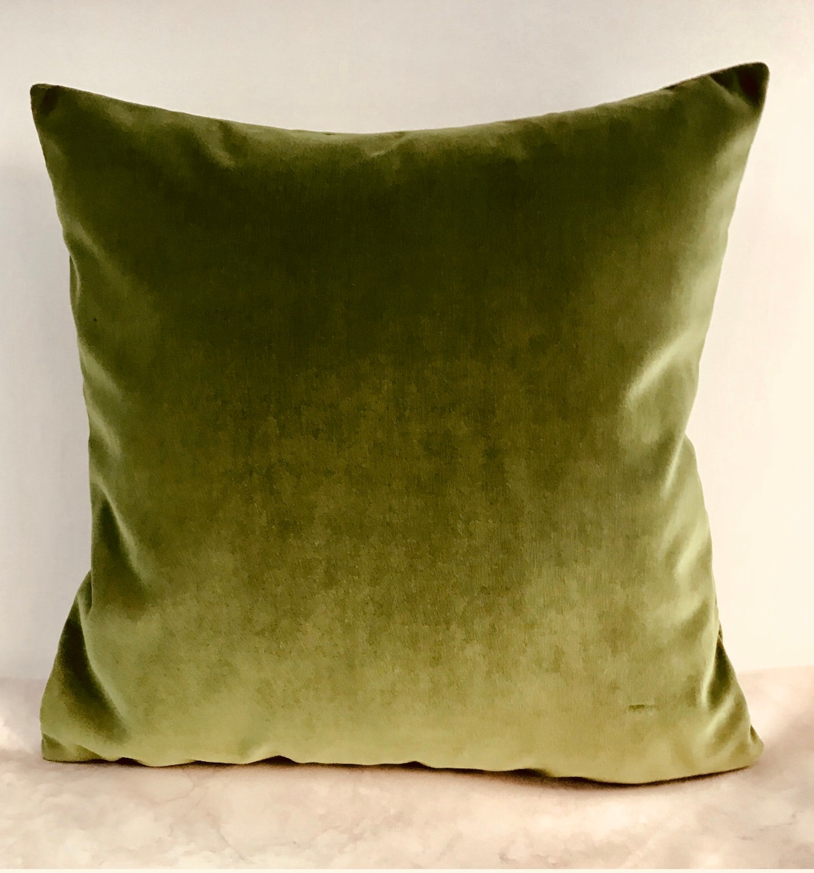 Olive Green Velvet Pillow Cover Velvet Pillow Green Pillow Etsy
