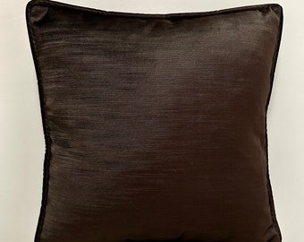 Brown Pillow Cover With Piping Velvet Pillow AlSize Pillow Custom Made Pillow Velvet Pillow Cover Velvet Cushion Case Decorative Pillow