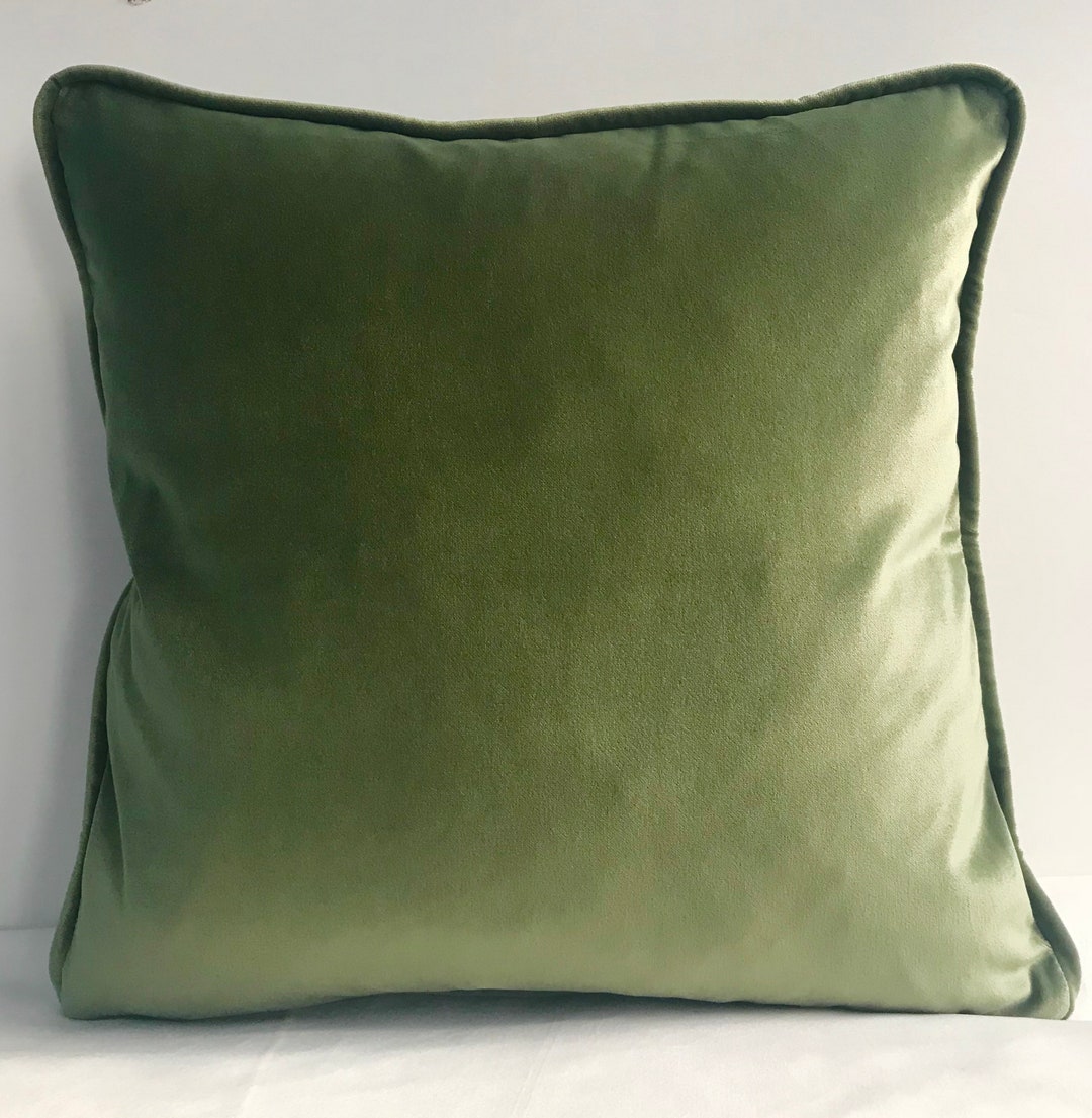 Green Velvet Pillow Cover, Velvet Pillow, Green Pillow,, Custom Made