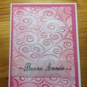 Carte de voeux, embossage à froid, bonne année, merveilleux voeux, joyeux noel