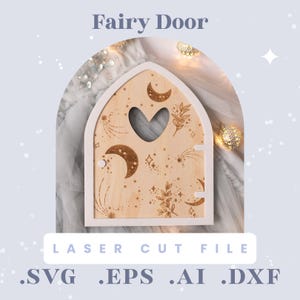Fairy Door Lasergesneden bestand, SVG-laserbestanden, lasersnijden, Glowforge, digitale download, fotorekwisiet, decor speelkamer