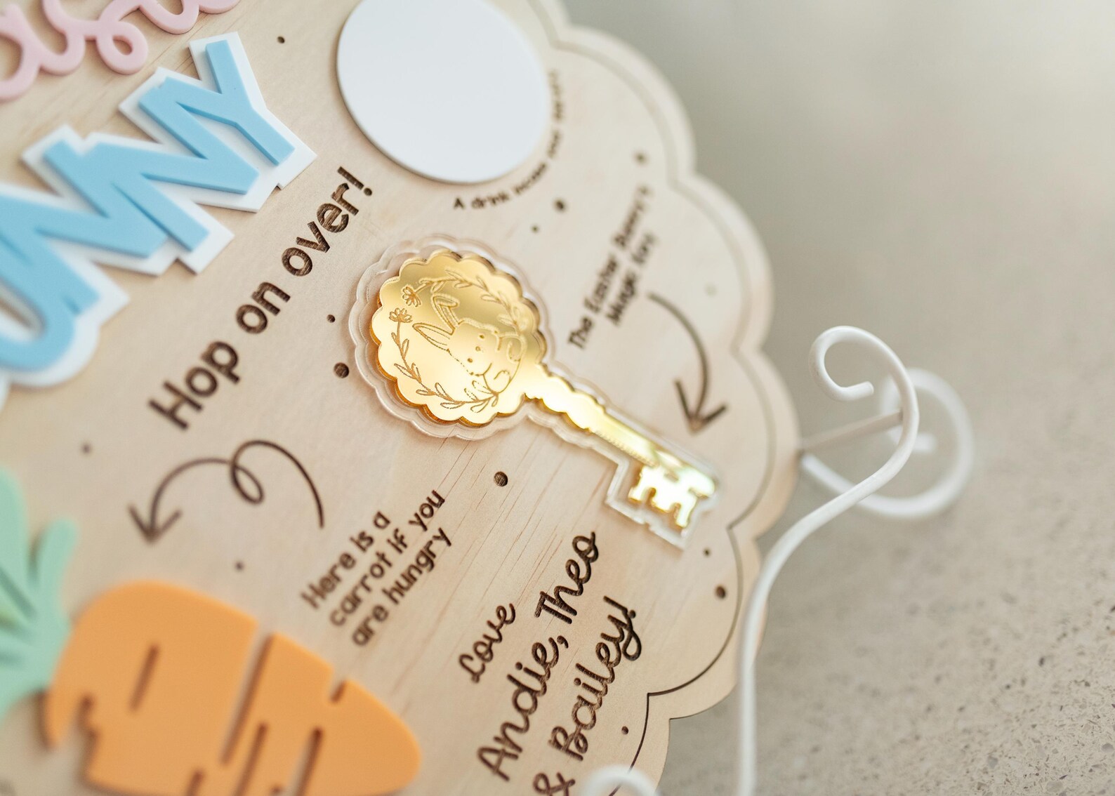 Easter Rabbit Key Svg Personalised Easter Bunny Tray SVG Easter Bunny Key Laser Cutting File ...