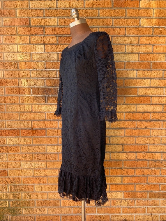 Vintage 1950s Lord and Taylor Black Lace Dress - image 5
